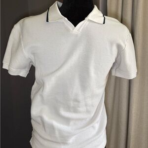 Classic White Polo ZARA Shirt with Contrast Trim - Men's